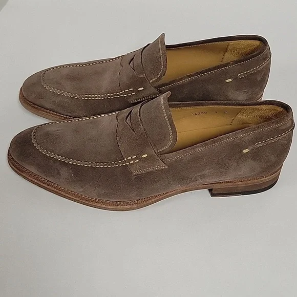 Magnanni Men's Lucien Suede Penny Loafers, Mocha Brown, Size 9, Made in Spain - Picture 3 of 16